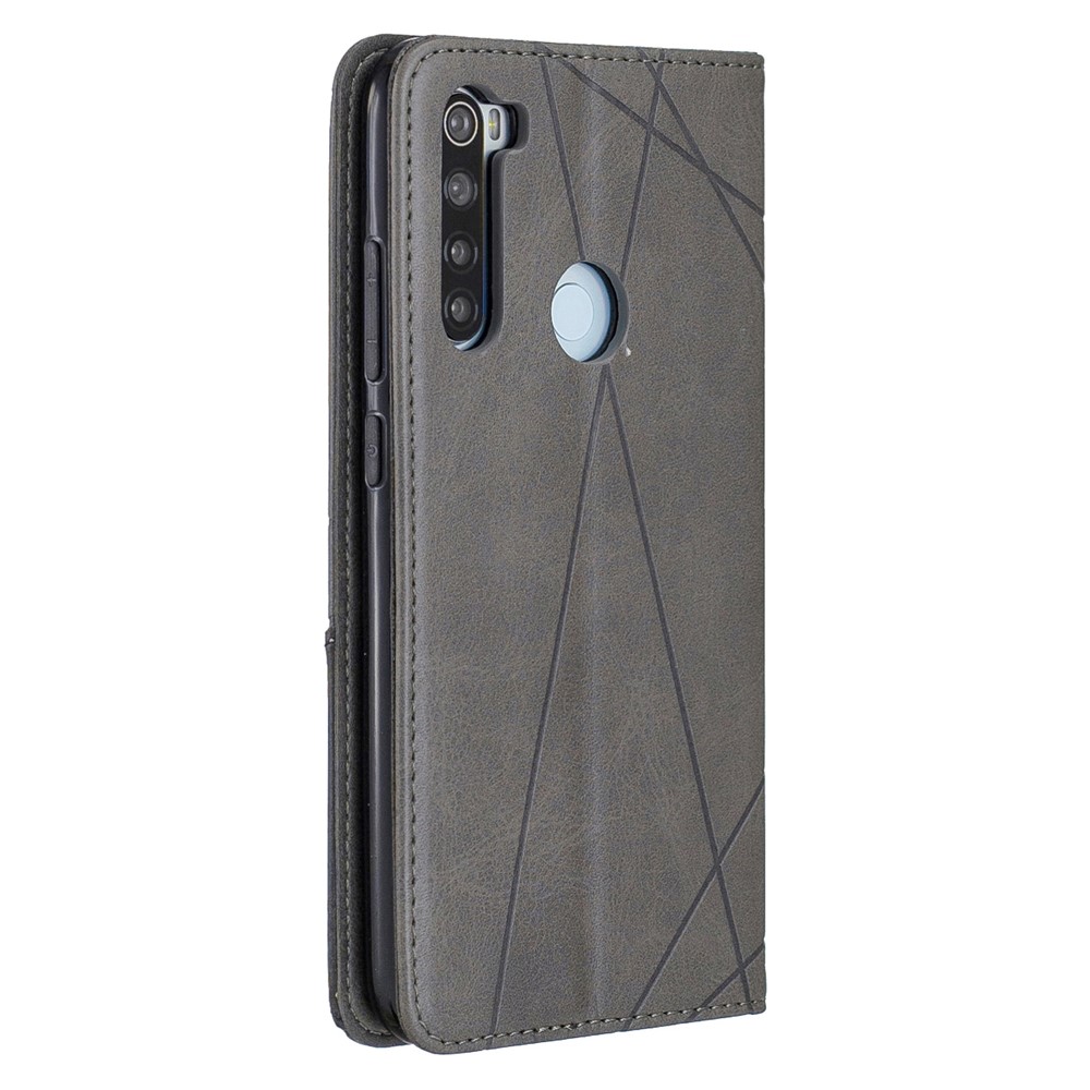 Geometric Pattern Stand Leather Card Holder Case for Xiaomi Redmi Note 8 - Grey-3