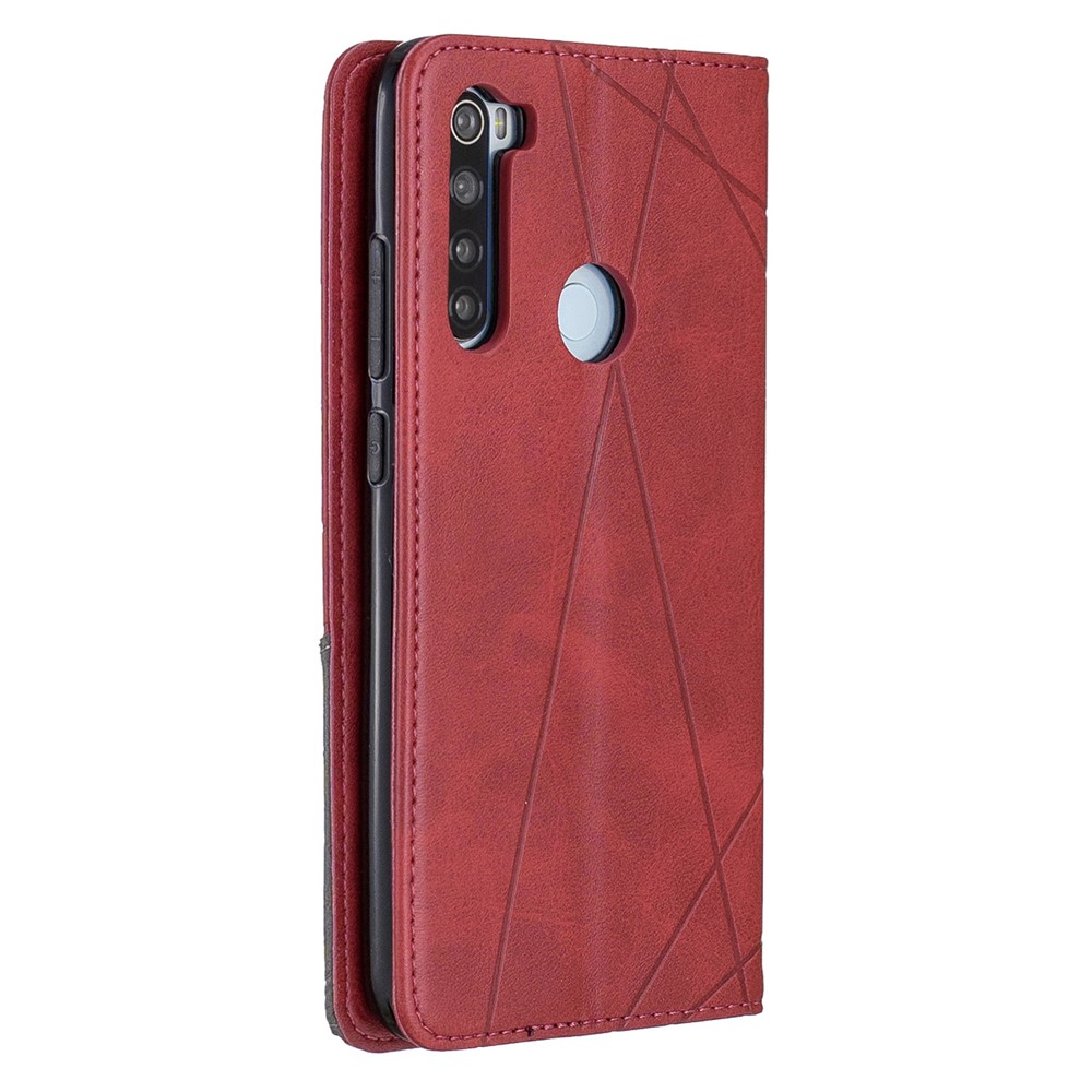 Geometric Pattern Stand Leather Card Holder Case for Xiaomi Redmi Note 8 - Red-3