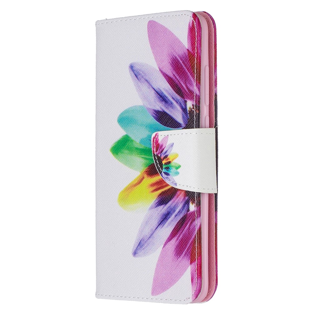 Pattern Printing Leather Wallet Case for Xiaomi Redmi Note 8 Pro - Colorful Petals-2