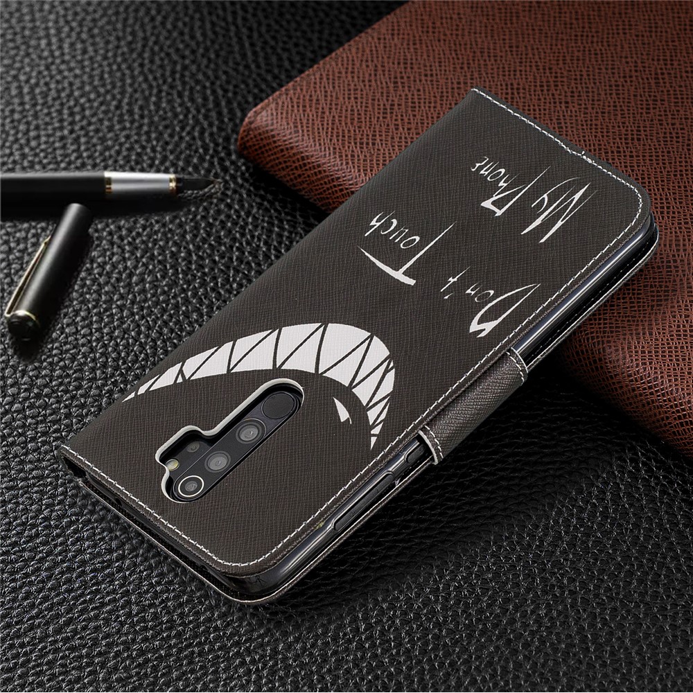 Stampa Modello Della Cassa Del Raccoglitore Di Cuoio Per Xiaomi Redmi Nota 8 Pro - Non Toccare Il Mio Telefono-8