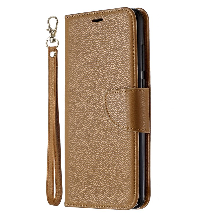 Riposare La Pelle Del Litchi Portafoglio In Pelle Caso Per Xiaomi Redmi Nota 8 Pro - Marrone-2