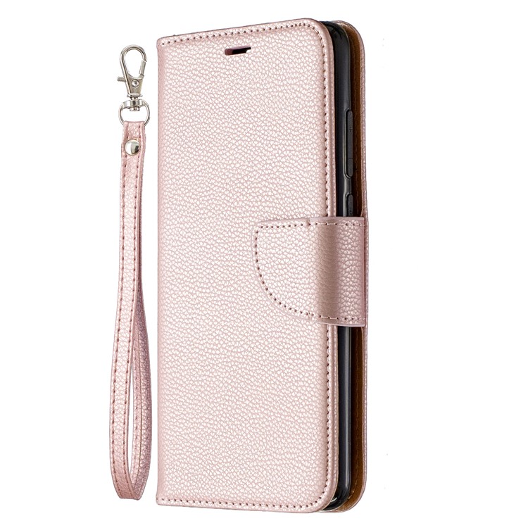 Litchi Skin Wallet Leather Stand Case for Xiaomi Redmi Note 8 Pro - Rose Gold-2