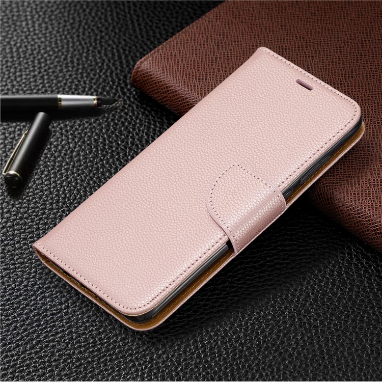 Litchi Skin Wallet Leather Stand Case for Xiaomi Redmi Note 8 Pro - Rose Gold-7