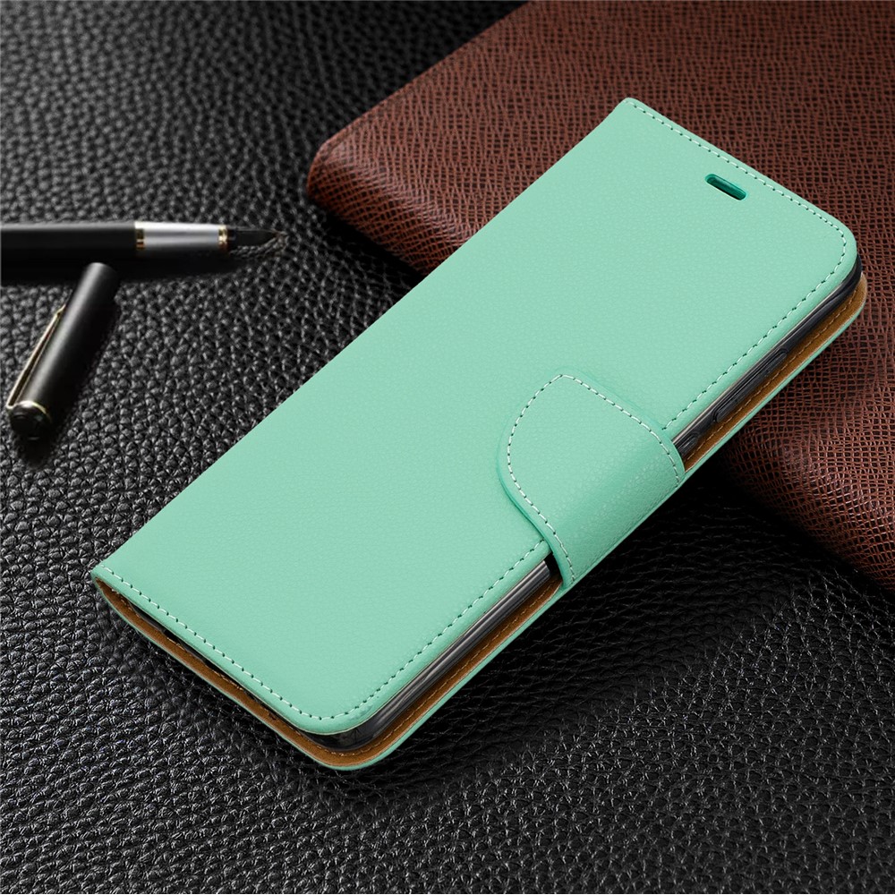 Litchi Skin Wallet Leather Stand Case for Xiaomi Redmi Note 8 Pro - Green-7