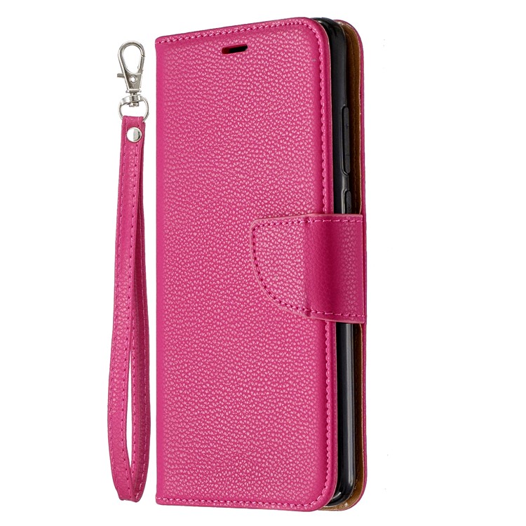 Litchi Skin Wallet Leather Stand Case for Xiaomi Redmi Note 8 Pro - Rose-2