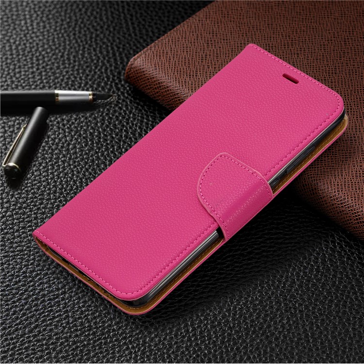 Litchi Skin Wallet Leather Stand Case for Xiaomi Redmi Note 8 Pro - Rose-7