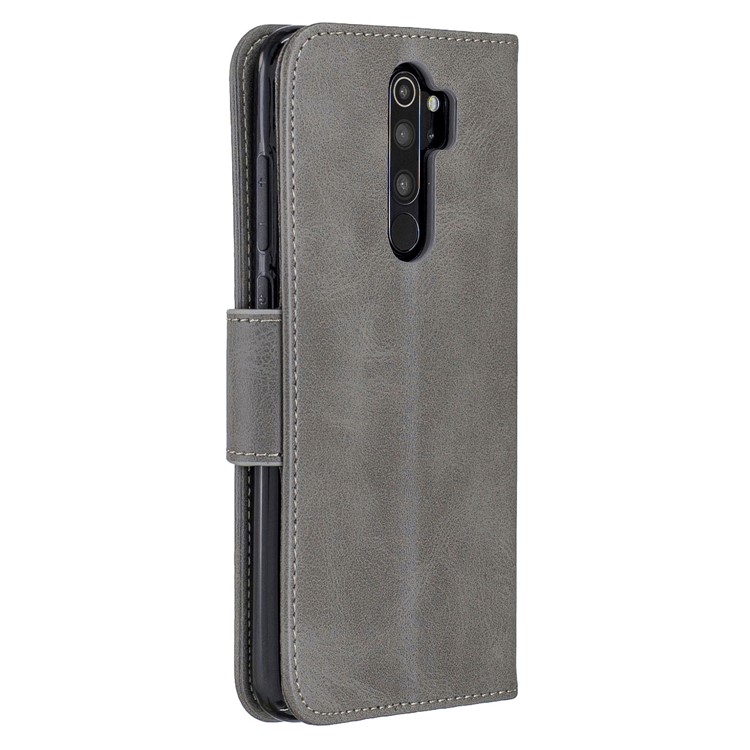 For Xiaomi Redmi Note 8 Pro PU Leather Wallet Stand Phone Shell - Grey-3