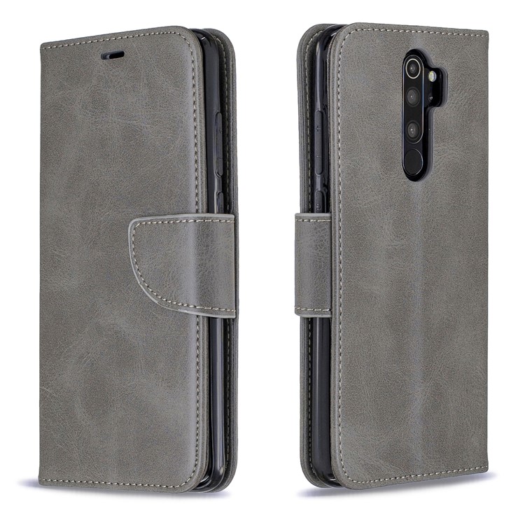 For Xiaomi Redmi Note 8 Pro PU Leather Wallet Stand Phone Shell - Grey-4