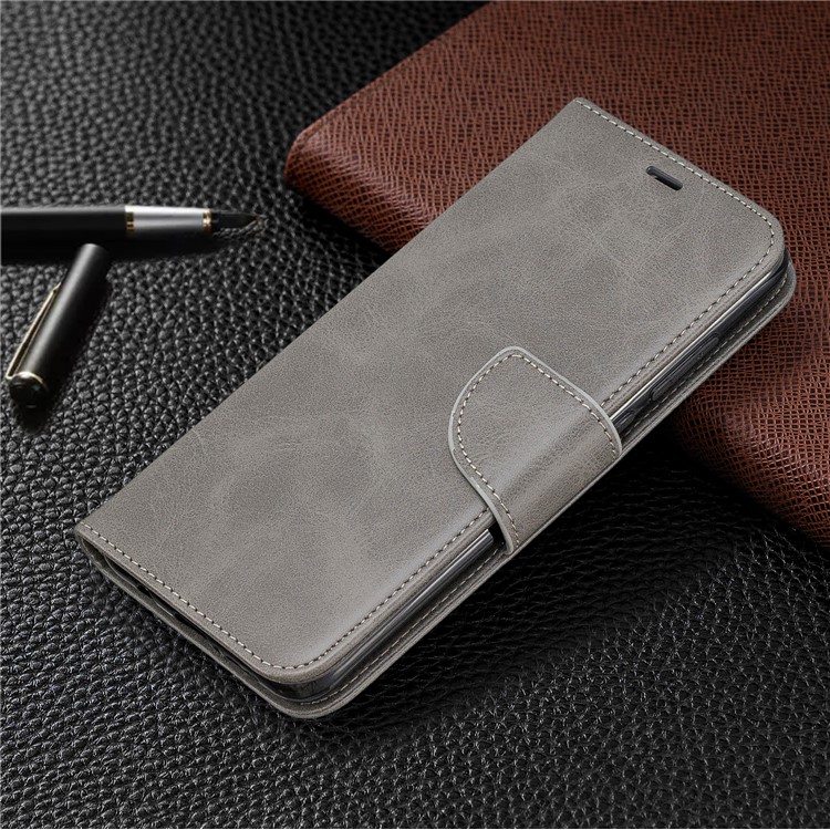 For Xiaomi Redmi Note 8 Pro PU Leather Wallet Stand Phone Shell - Grey-7