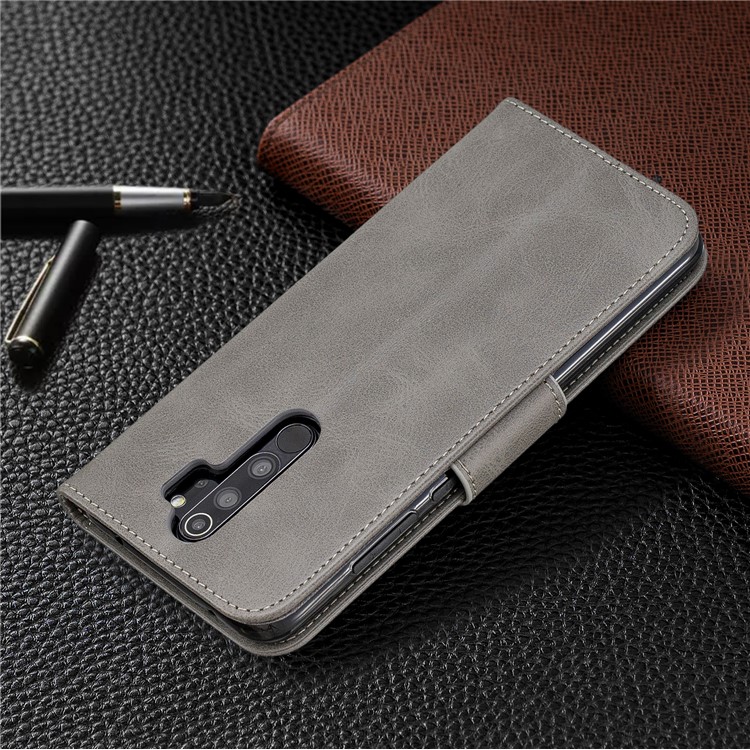 For Xiaomi Redmi Note 8 Pro PU Leather Wallet Stand Phone Shell - Grey-8