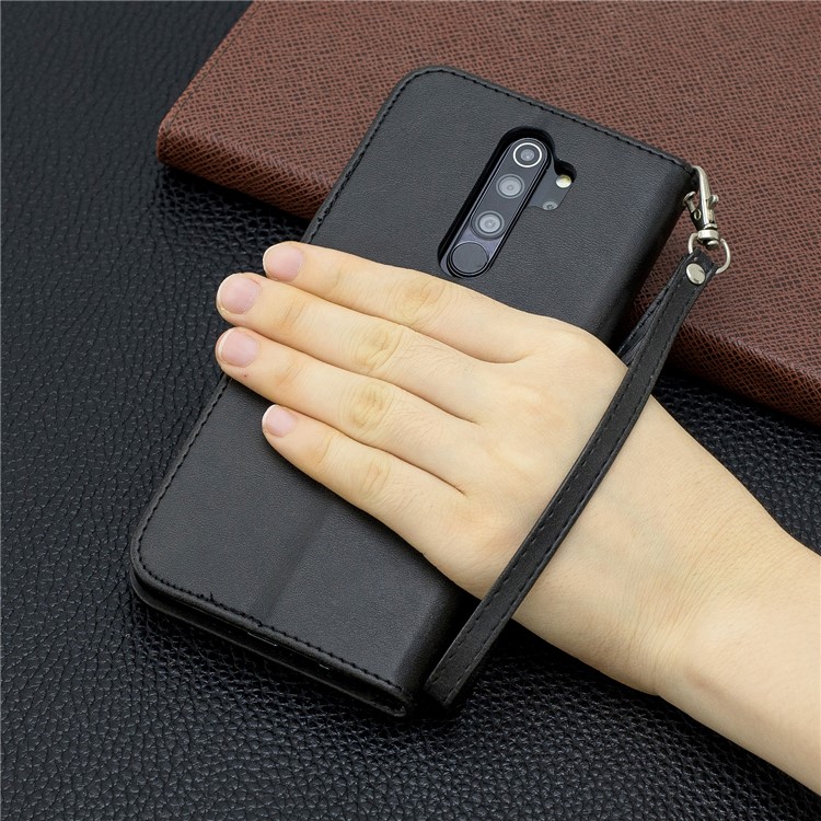 For Xiaomi Redmi Note 8 Pro PU Leather Wallet Stand Phone Shell - Black-9