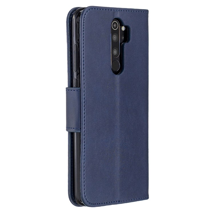 Für Xiaomi Redmi Anmerkung 8 Pro PU-lederne Mappe Standtelefonoberteil - Dunkelblau-3