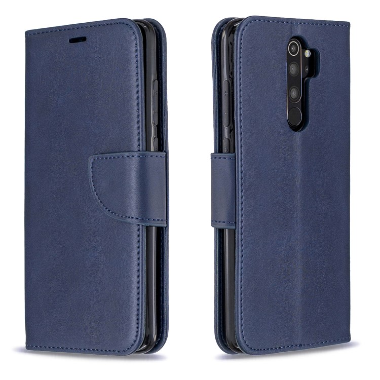 Für Xiaomi Redmi Anmerkung 8 Pro PU-lederne Mappe Standtelefonoberteil - Dunkelblau-4