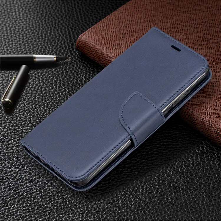 Für Xiaomi Redmi Anmerkung 8 Pro PU-lederne Mappe Standtelefonoberteil - Dunkelblau-7