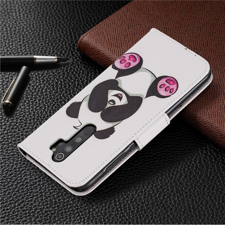 Padrão De Impressão Cruz Textura Carteira Ficar Estojo De Couro Da Aleta Para Xiaomi Nota Redmi 8 Pro - Panda-8