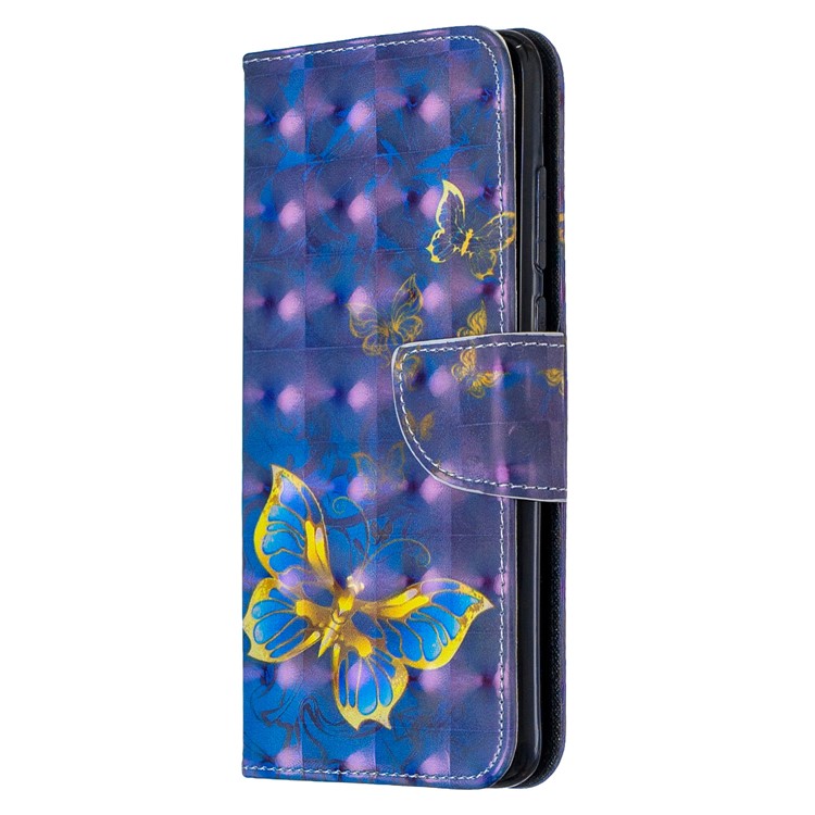 Pattern Printing Light Spot Decor Magnetic Leather Wallet Cover for Xiaomi Redmi Note 8 Pro - A Butterfly-2