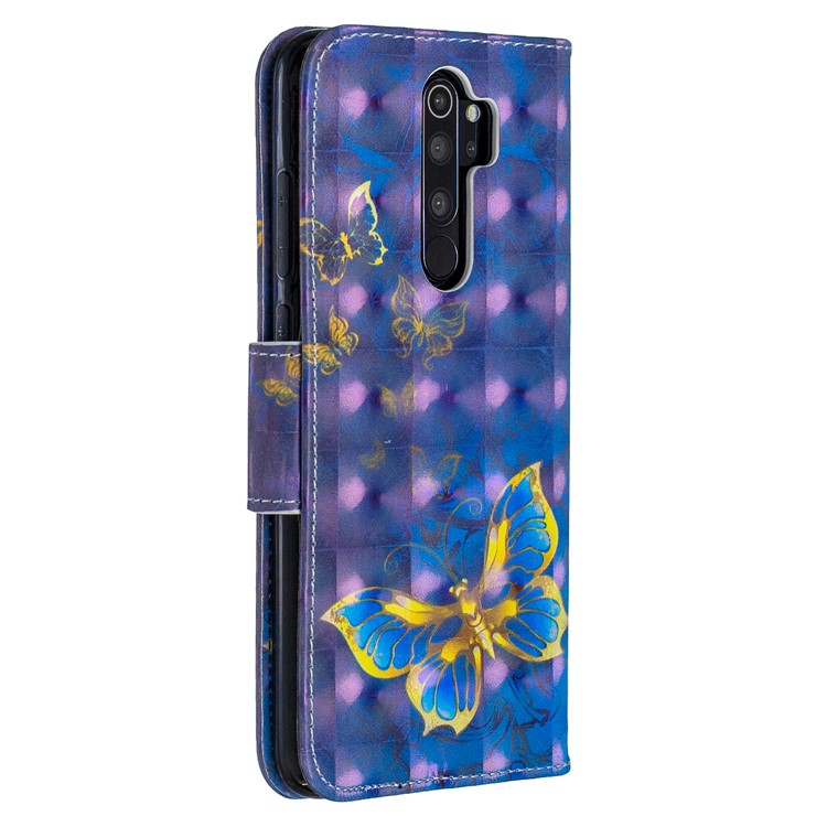 Pattern Printing Light Spot Decor Magnetic Leather Wallet Cover for Xiaomi Redmi Note 8 Pro - A Butterfly-3