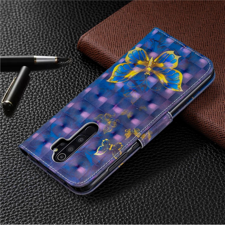 Pattern Printing Light Spot Decor Magnetic Leather Wallet Cover for Xiaomi Redmi Note 8 Pro - A Butterfly-8