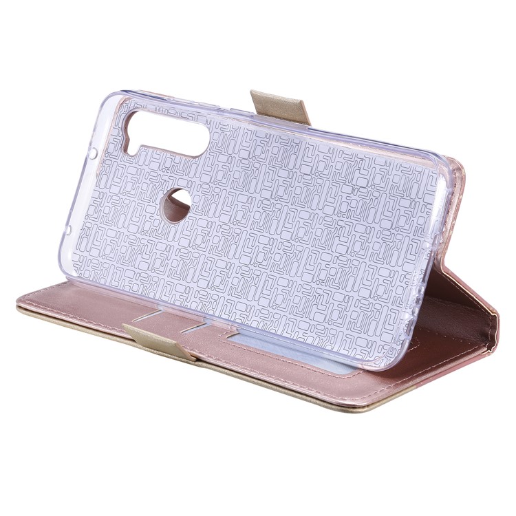 Lace Flower Pattern Zipper Pocket Leather Wallet Case for Xiaomi Redmi Note 8 - Pink-4