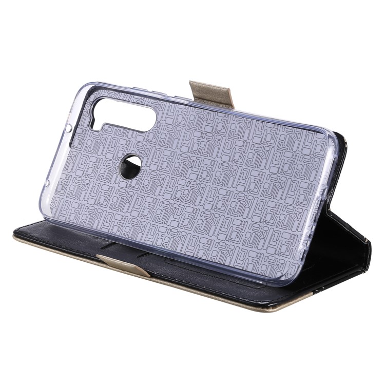 Lace Flower Pattern Zipper Pocket Leather Wallet Case for Xiaomi Redmi Note 8 - Black-4