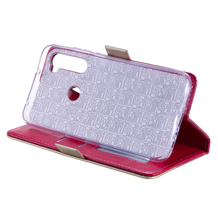 Lace Flower Pattern Zipper Pocket Leather Wallet Case for Xiaomi Redmi Note 8 - Rose-4
