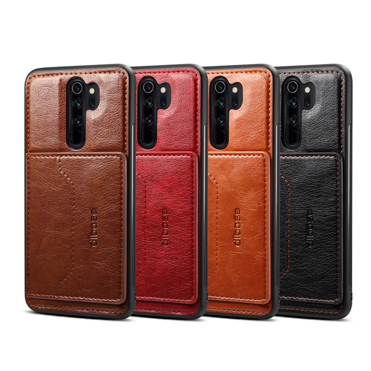 Crazy Horse PU Leather Coated PC TPU Hybrid Card Phone Case for Xiaomi Redmi Note 8 Pro - Black-5