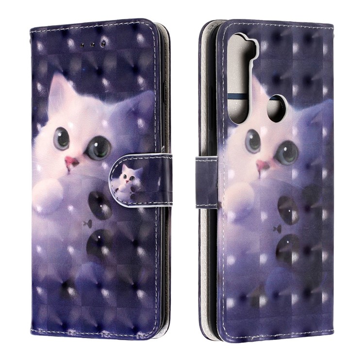 Light Spot Decor Pattern Printing Wallet Leather Phone Casing with Strap for Xiaomi Redmi Note 8 - Cat-1