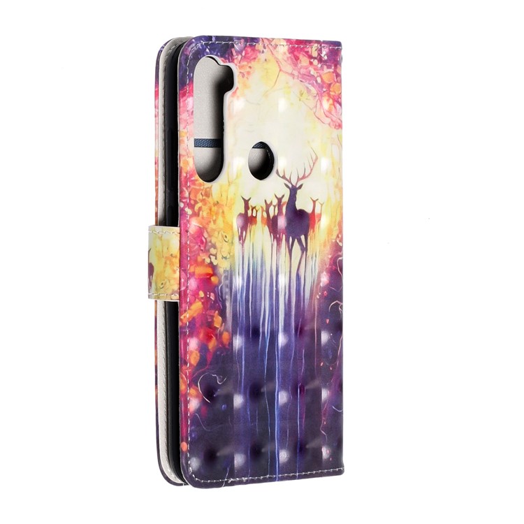 Light Spot Decor Pattern Printing Wallet Leather Phone Casing with Strap for Xiaomi Redmi Note 8 - Elks-3