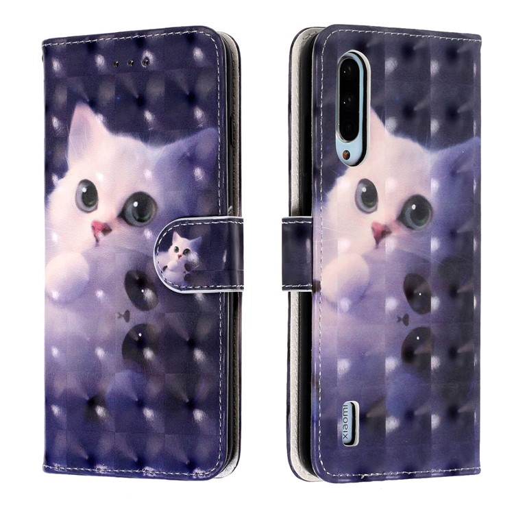 Light Spot Decor Pattern Printing Wallet Flip Leather Case with Strap for Xiaomi Mi CC9e/Mi A3 - Cat-1