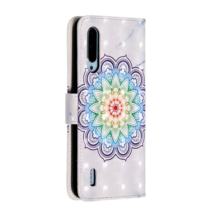 Light Spot Decor Pattern Printing Wallet Flip Leather Case with Strap for Xiaomi Mi CC9e/Mi A3 - Malanda Flower-3