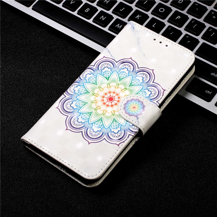 Light Spot Decor Pattern Printing Wallet Flip Leather Case with Strap for Xiaomi Mi CC9e/Mi A3 - Malanda Flower-7