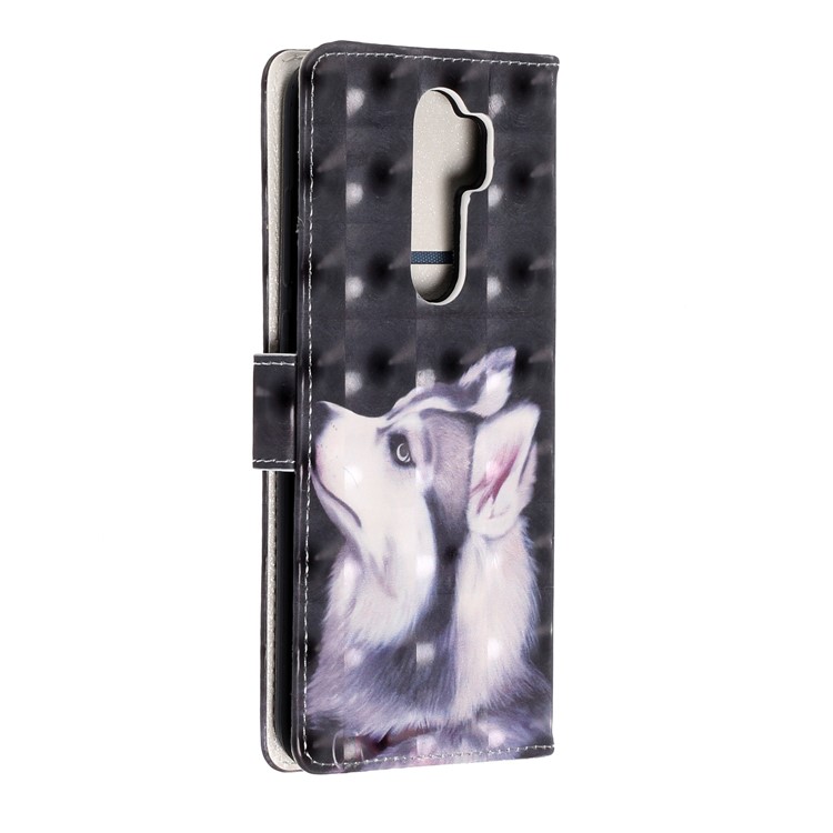 Light Spot Decor Pattern Printing Wallet Leather Phone Cover with Strap for Xiaomi Redmi Note 8 Pro - Dog-3