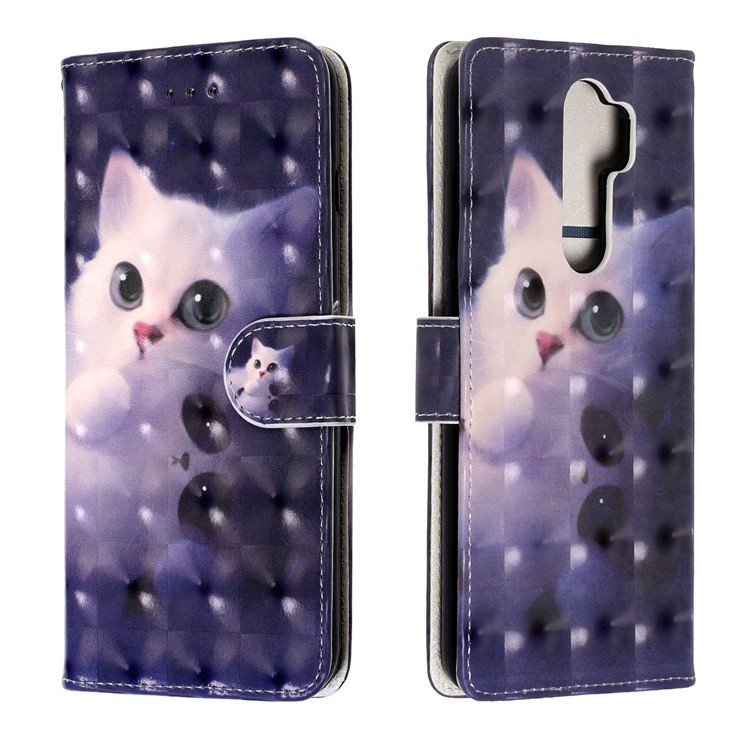 Light Spot Decor Pattern Printing Wallet Leather Phone Cover with Strap for Xiaomi Redmi Note 8 Pro - Cat-1