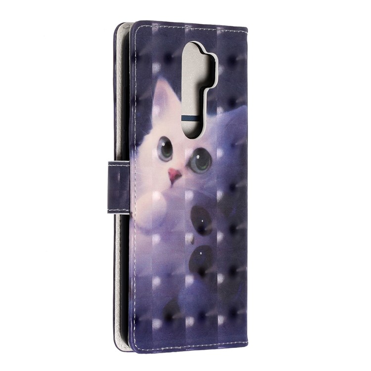 Light Spot Decor Pattern Printing Wallet Leather Phone Cover with Strap for Xiaomi Redmi Note 8 Pro - Cat-3