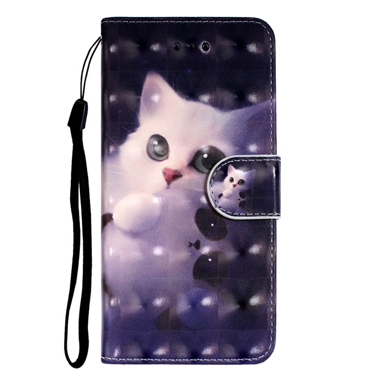 Light Spot Decor Pattern Printing Wallet Leather Phone Cover with Strap for Xiaomi Redmi Note 8 Pro - Cat-4