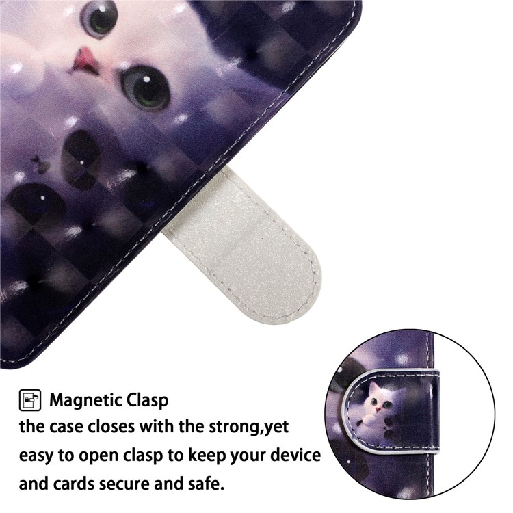 Light Spot Decor Pattern Printing Wallet Leather Phone Cover with Strap for Xiaomi Redmi Note 8 Pro - Cat-5