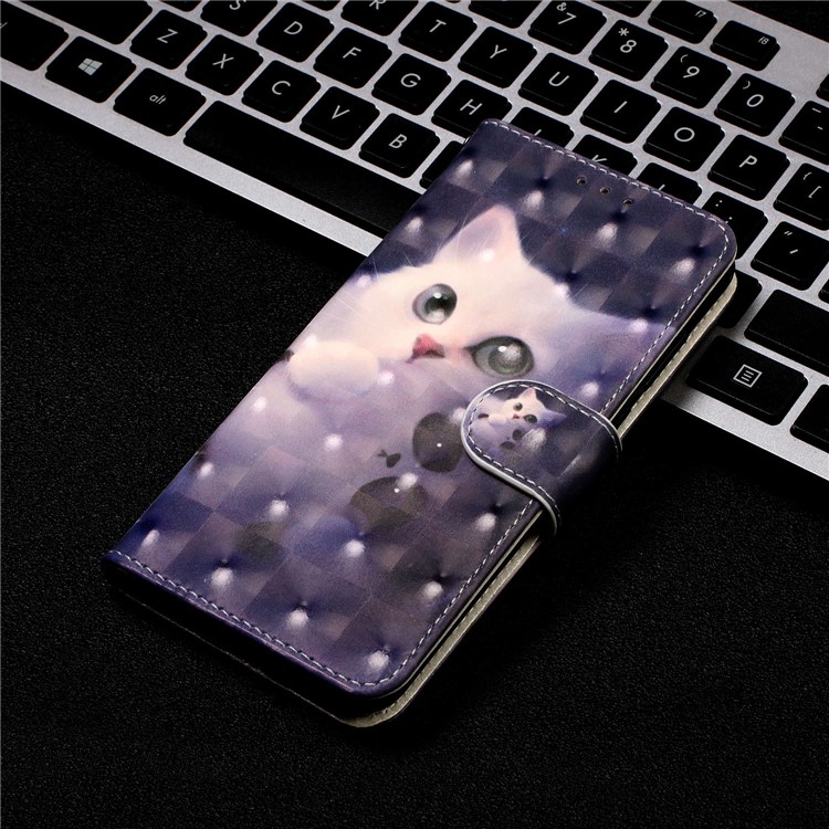 Light Spot Decor Pattern Printing Wallet Leather Phone Cover with Strap for Xiaomi Redmi Note 8 Pro - Cat-7