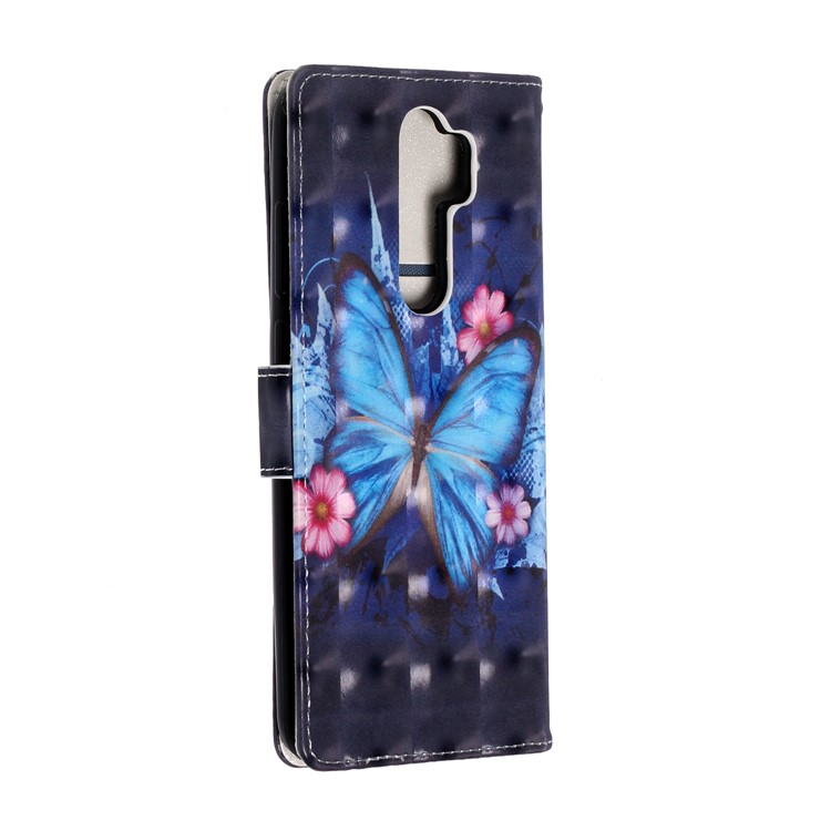 Light Spot Decor Pattern Printing Wallet Leather Phone Cover with Strap for Xiaomi Redmi Note 8 Pro - Butterfly-3