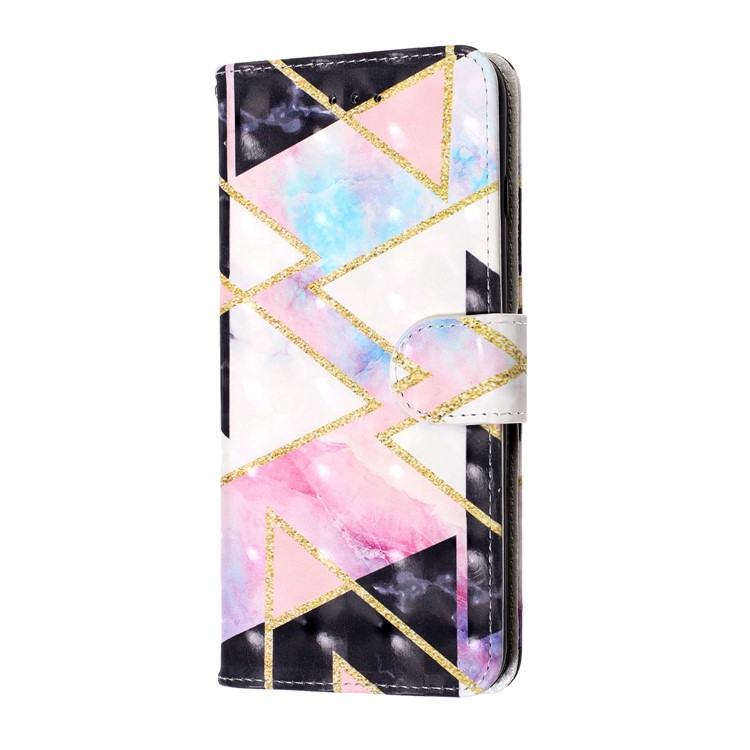 Light Spot Decor Pattern Printing Wallet Leather Phone Cover with Strap for Xiaomi Redmi Note 8 Pro - Geometric Figure-2