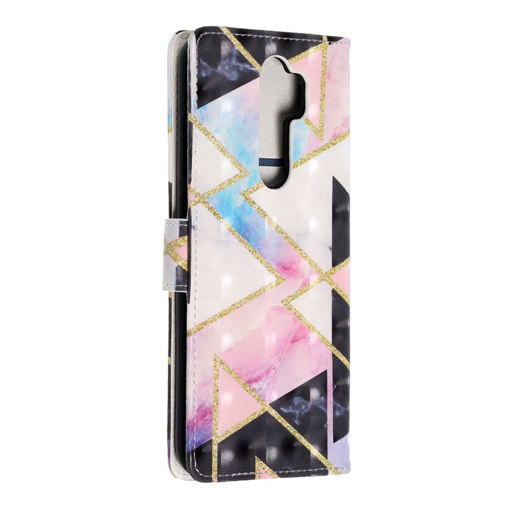 Light Spot Decor Pattern Printing Wallet Leather Phone Cover with Strap for Xiaomi Redmi Note 8 Pro - Geometric Figure-3
