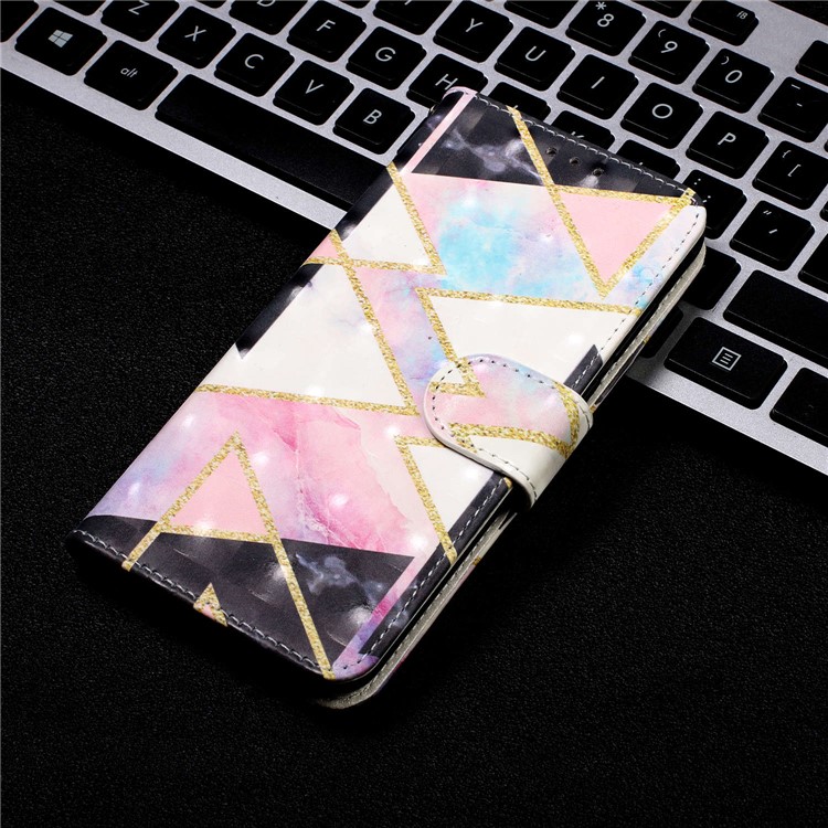 Light Spot Decor Pattern Printing Wallet Leather Phone Cover with Strap for Xiaomi Redmi Note 8 Pro - Geometric Figure-7