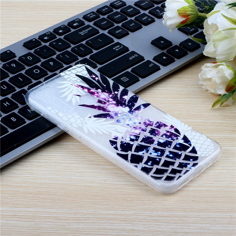 Embossed Rubberized TPU Phone Case for Xiaomi Redmi Note 8 - Purple Pineapple-4