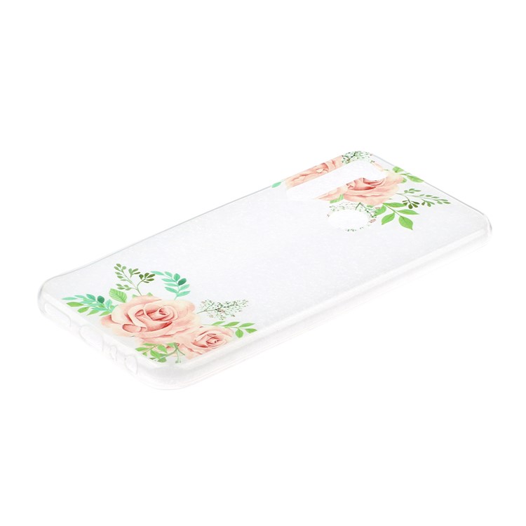 Embossed Rubberized TPU Phone Case for Xiaomi Redmi Note 8 - Pink Flower-2