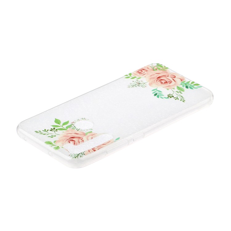 Embossed Rubberized TPU Phone Case for Xiaomi Redmi Note 8 - Pink Flower-3