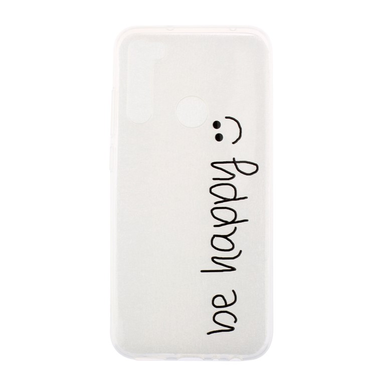 Embossed Rubberized TPU Phone Case for Xiaomi Redmi Note 8 - Be Happy-1