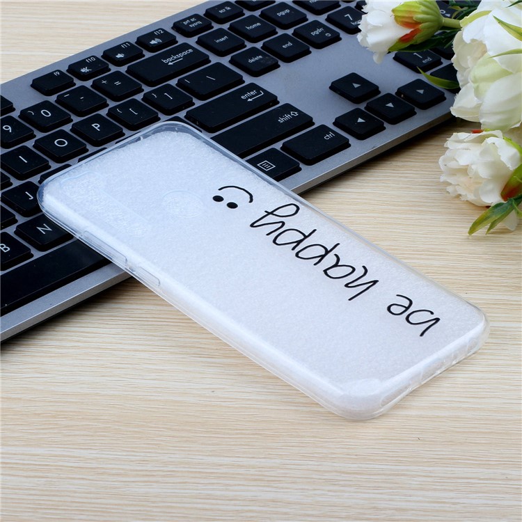 Embossed Rubberized TPU Phone Case for Xiaomi Redmi Note 8 - Be Happy-5