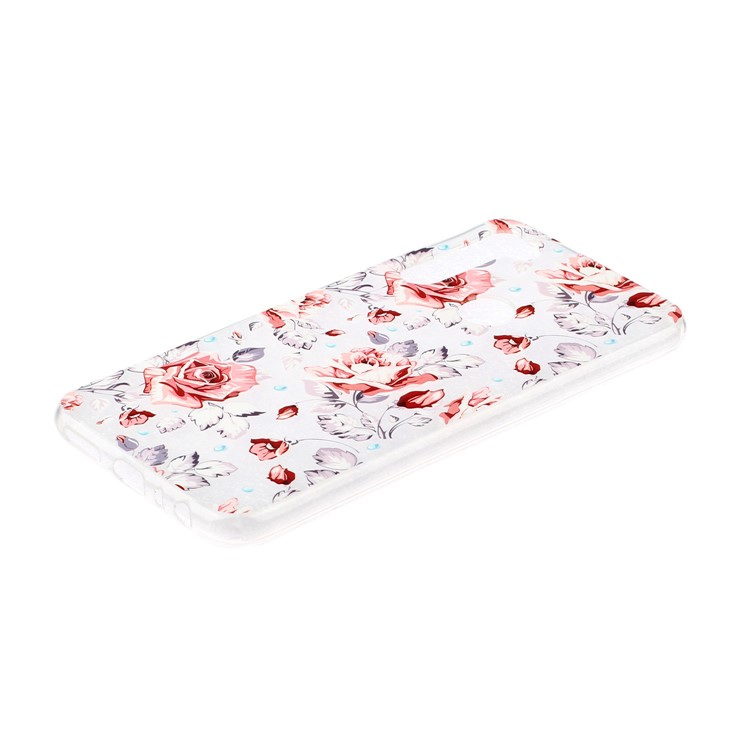 Embossed Rubberized TPU Phone Case for Xiaomi Redmi Note 8 - Red Flowers-2