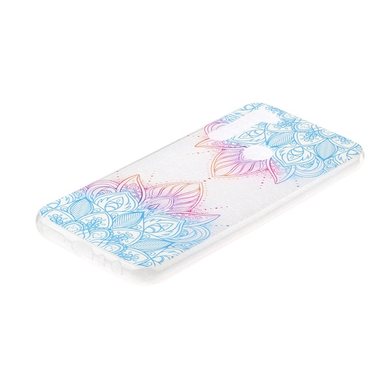Embossed Rubberized TPU Phone Case for Xiaomi Redmi Note 8 - Blue Malanda Flowers-2