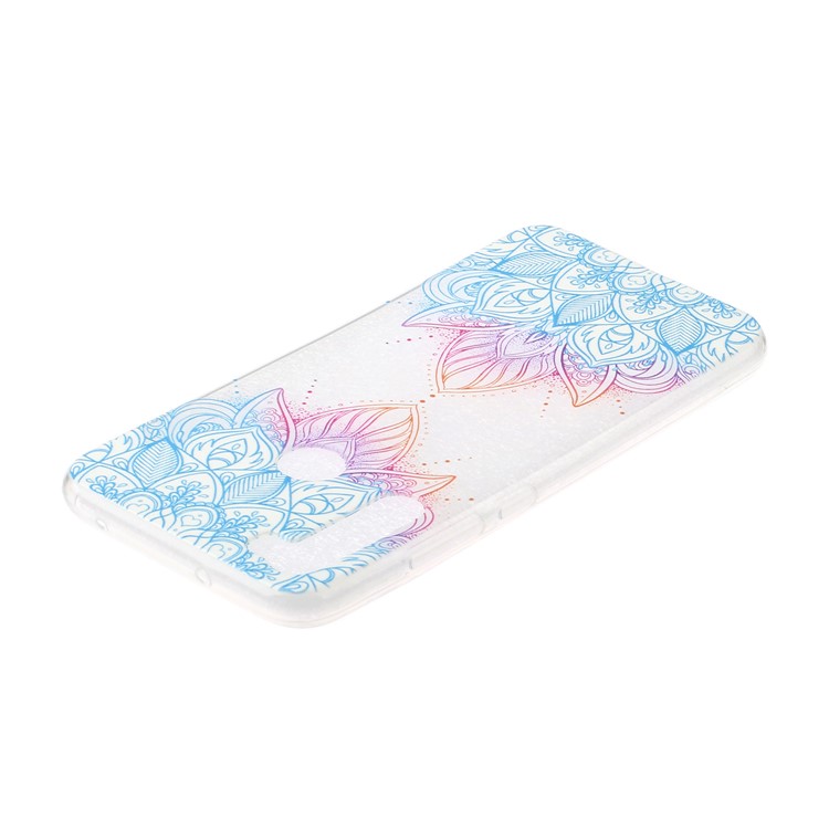 Embossed Rubberized TPU Phone Case for Xiaomi Redmi Note 8 - Blue Malanda Flowers-3