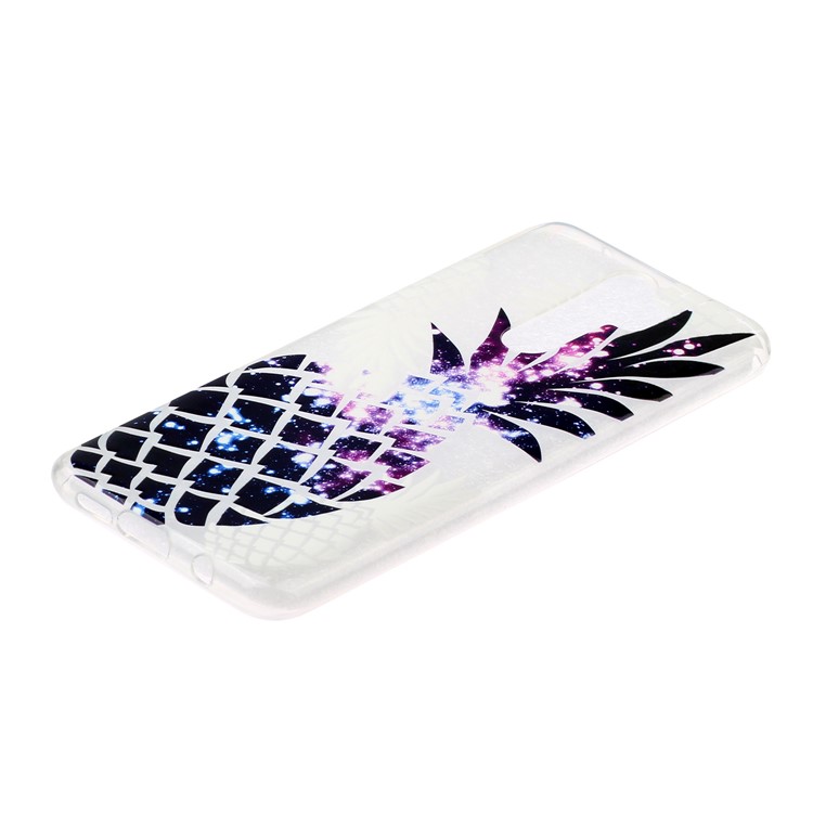 Embossed Rubberized Soft TPU Phone Case for Xiaomi Redmi Note 8 Pro - Purple Pineapple-2